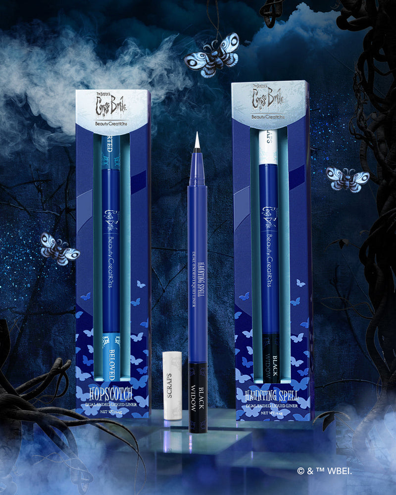 Tim Burton's Corpse Bride x Beauty Creations "Haunting Spell: Scraps/Black Widow" Delineador Liquido Doble Punta | Beauty Creations