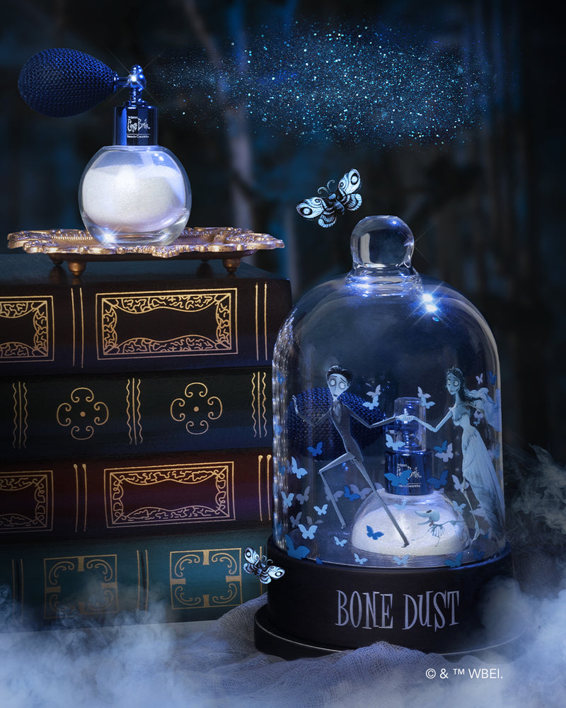 Tim Burton's Corpse Bride x Beauty Creations "Bone Dust" Shimmer para Cuerpo y Cabello | Beauty Creations